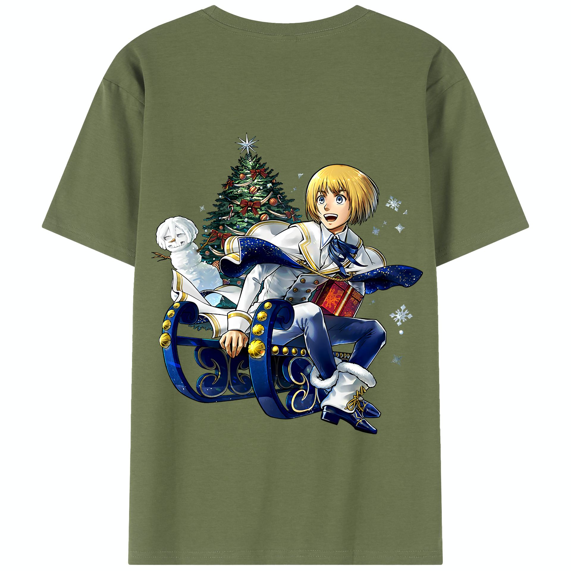 （画像用） 進撃の巨人 アルミン·アルレルト Attack on Titan Armin Arlert 綿100％半袖Tシャツ（背面プリント）